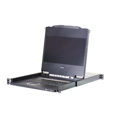 CL5708MW：17.3インチLDC コンソールドロワー (8ポートKVM切替器 VGA：1920×1080 USB+PS/2 KVMケーブル2本同梱)