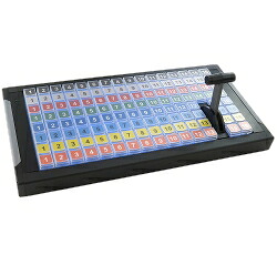 X-keys XKE-124 with T-Bar USB Keyboard：T-Barコントロール搭載 124キー USB プログラマブル・キーボード (バックライトLED 赤/青)