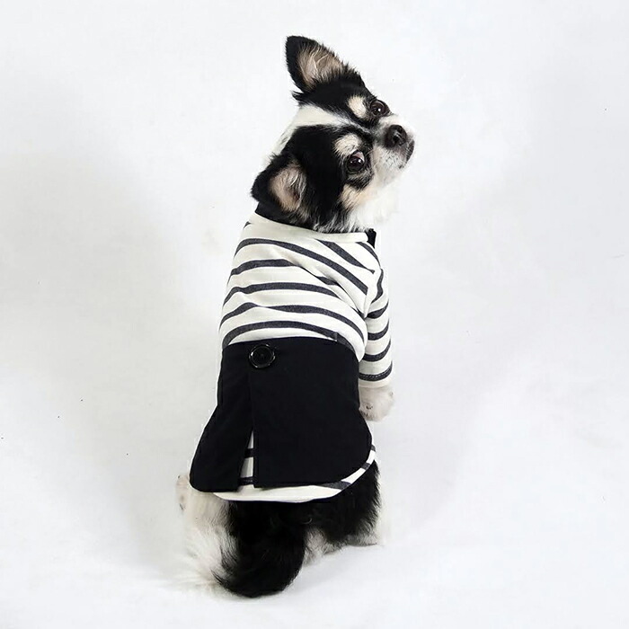 エプロン　トップス　2点セット　犬　オシャレ　オーダーメイド　本革　小型犬 犬 パグ ワンポイント 刺繍 エプロン フレアエプロン グッズ