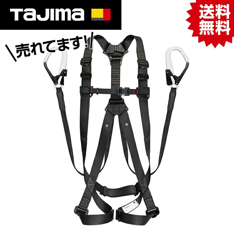 TK ハーネスGS 平ロープ ダブルL1セット 黒L #タジマ Tajima TJM デザイン 安全帯 墜落制止用器具 新規格 適合品 落下防止 落下 防止 安全 SEG フルハーネス ハーネス GS 黒 L ランヤード ダブル 平ロープ L1 上出シ