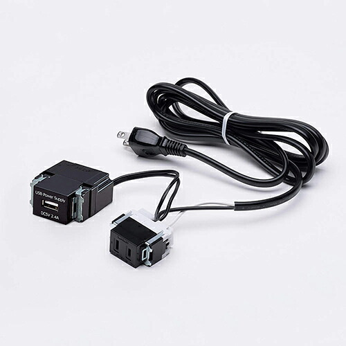SUG LAMP 結線済差し込み 黒いこと 【品番 : DM2-A1U1P24-BL】 申しつける吊りひも : 210-049-911 スガツネ工業#灯し火工事不必要 USB申し受ける 導線一部分・パッキン