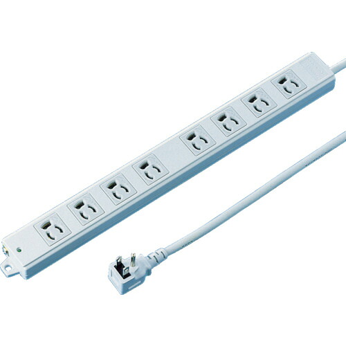 TR SANWA 工事物件タップ 抜け止めコンセント 8個口 L型 ケーブル長3m