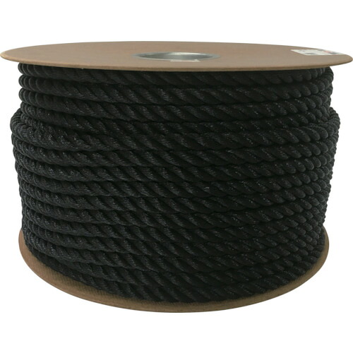 TR ユタカメイク ポリエチレンロープドラム巻 12mm×100m ブラック