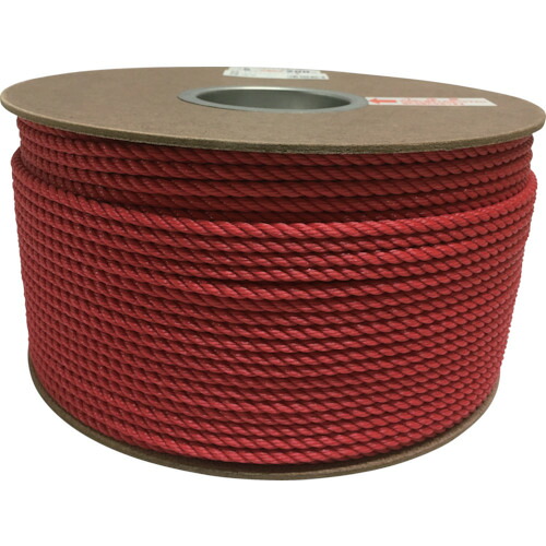 TR ユタカメイク ポリエチレンロープドラム巻 5mm×200m レッド
