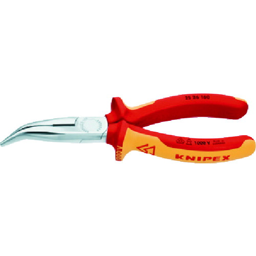 TR KNIPEX 絶縁1000V先曲ラジオペンチ 160mm2526-160
