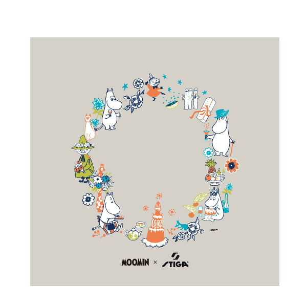 【ネコポス送料250円】スティガ 限定ムーミンシリーズ01 ムーミンリース柄　ラバー吸着シート 1枚 卓球 ラケット用 [M便 1/30]画像