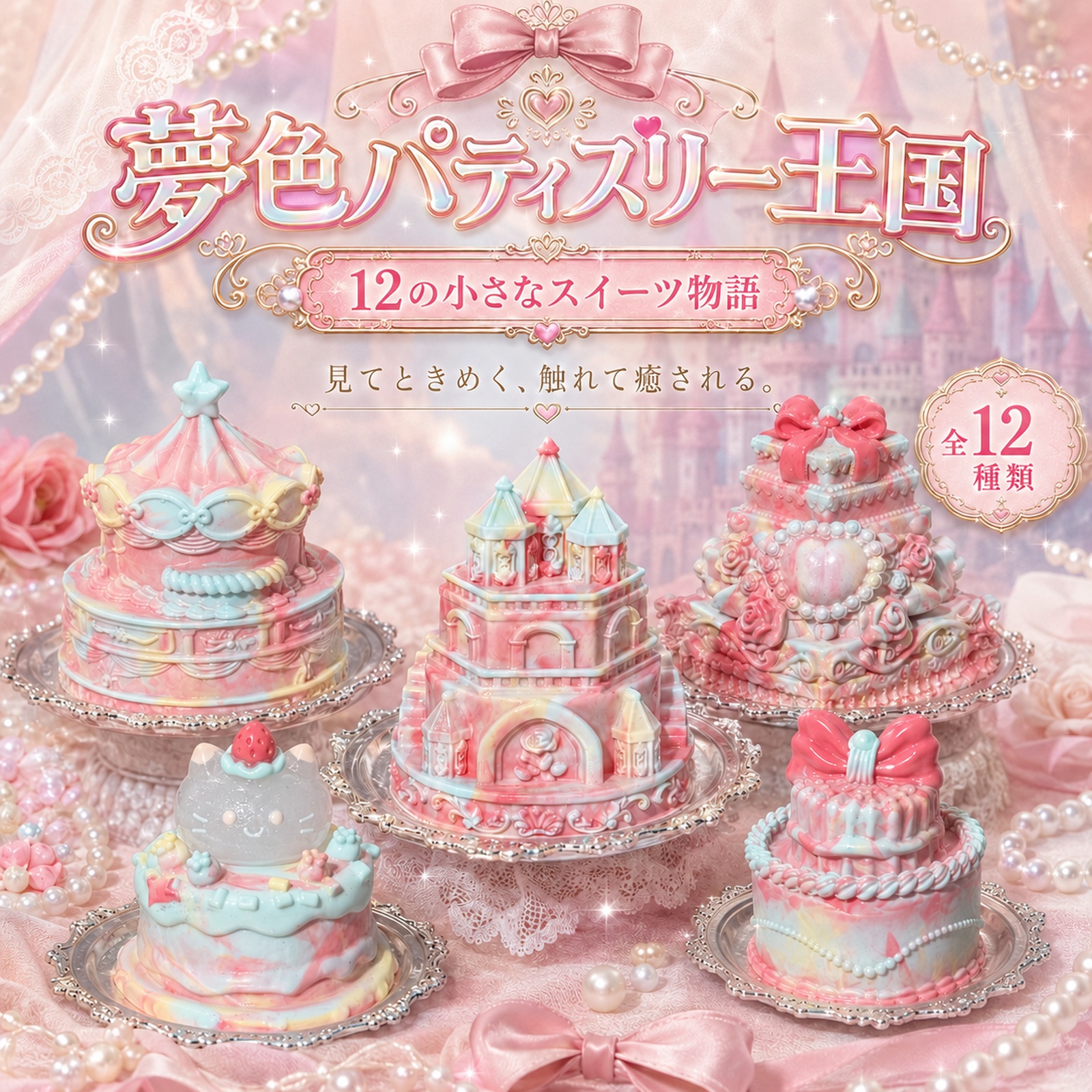 【全12種類・透明ケース付き】SOFUMI 夢色パティスリー王国 ケーキスクイーズ ブラインドボックス ぷにぷに やわらか 立体スイーツ ランダム おもちゃ 癒しグッズ コレクション デスク飾り かわいい 誕生日 プレゼント 送料無料|SOFUMI