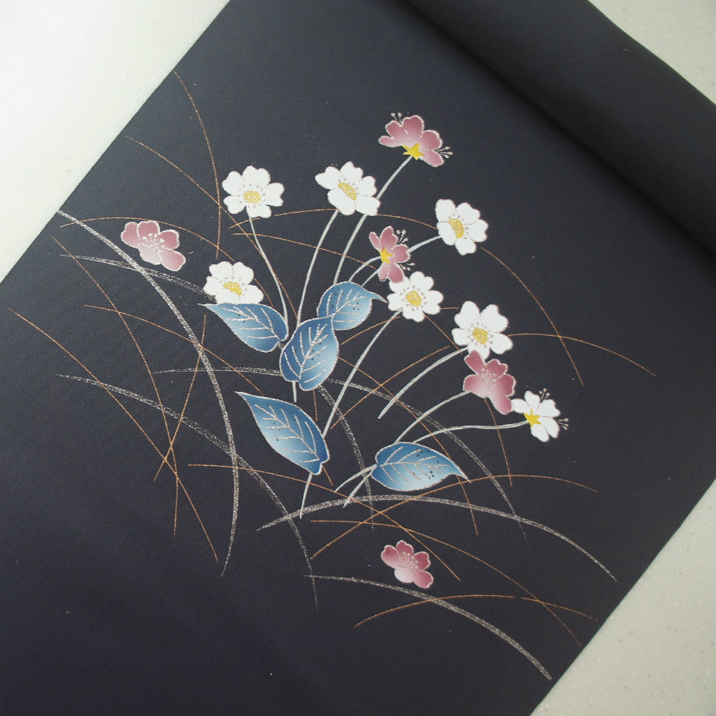 楽天市場】正絹織地染帯 お仕立て付き 濃く渋い紫地（紫紺） 紅葉柄