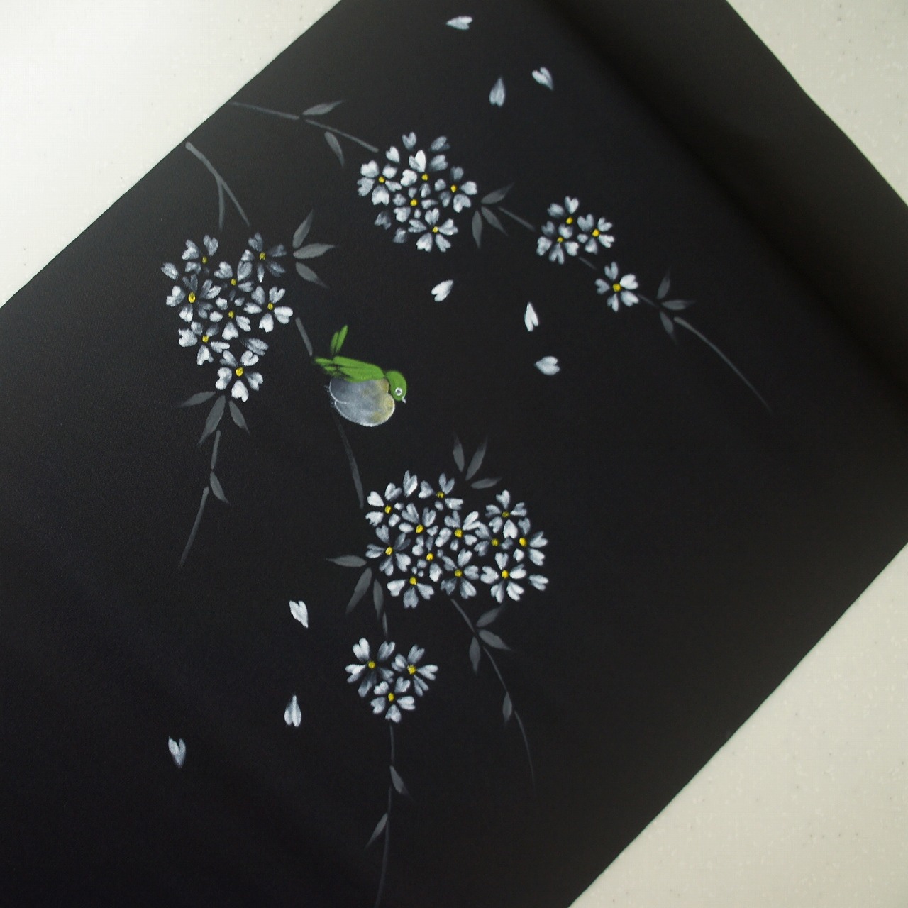 楽天市場】正絹紋意匠染帯 染帯 タタキ染め 再入荷 薄いグレー地