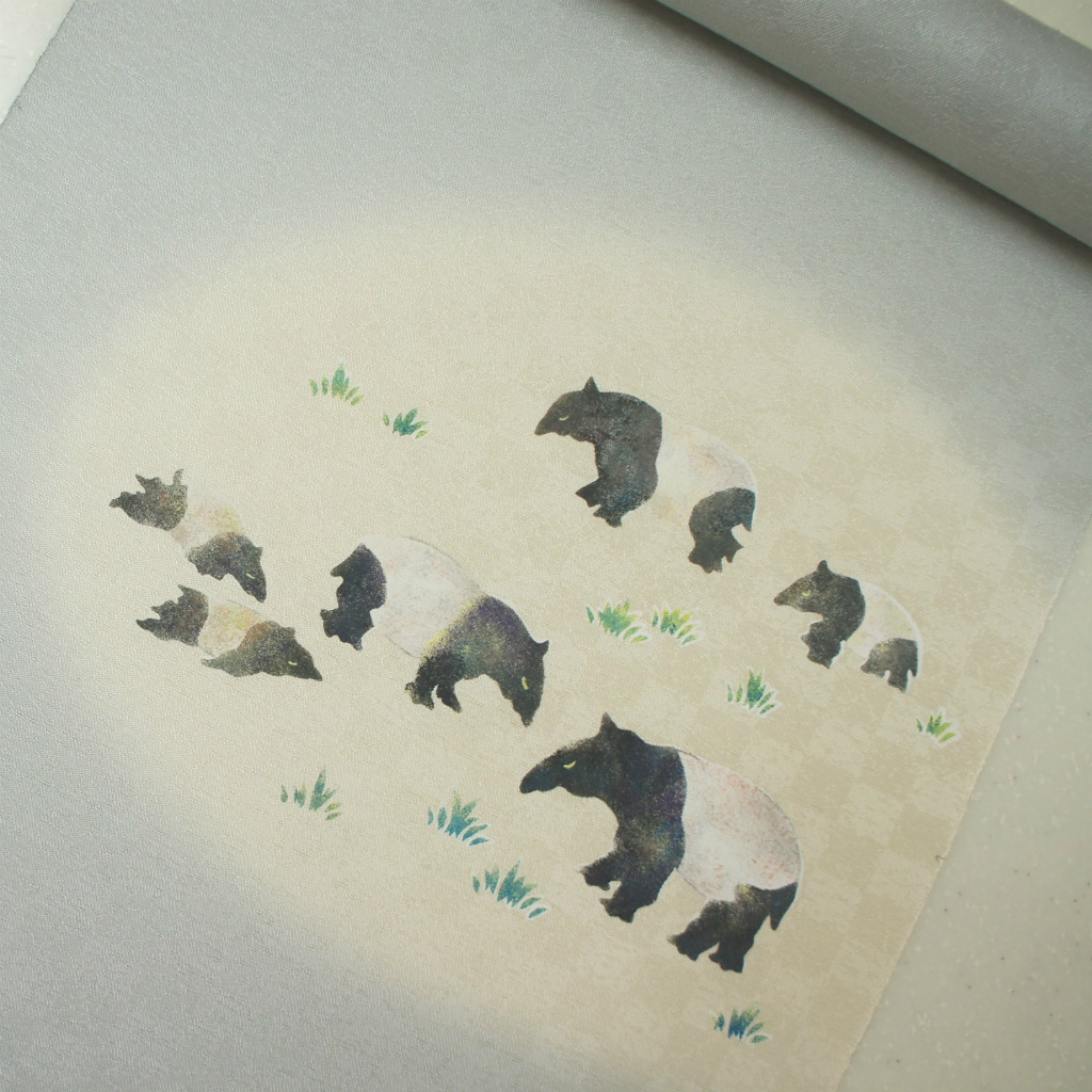 楽天市場】正絹紋意匠染帯 染帯 タタキ染め 再入荷 薄いグレー地