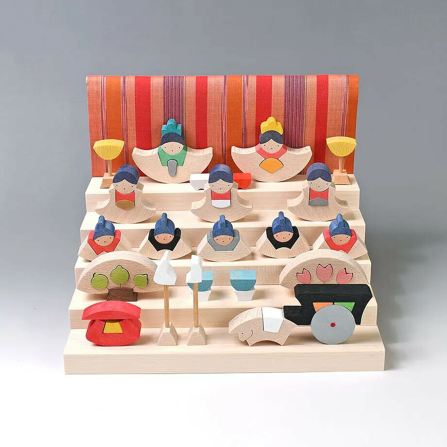 楽天市場】つぼみびな三段飾り・普通垂幕（赤）KH422 ひな人形 雛人形