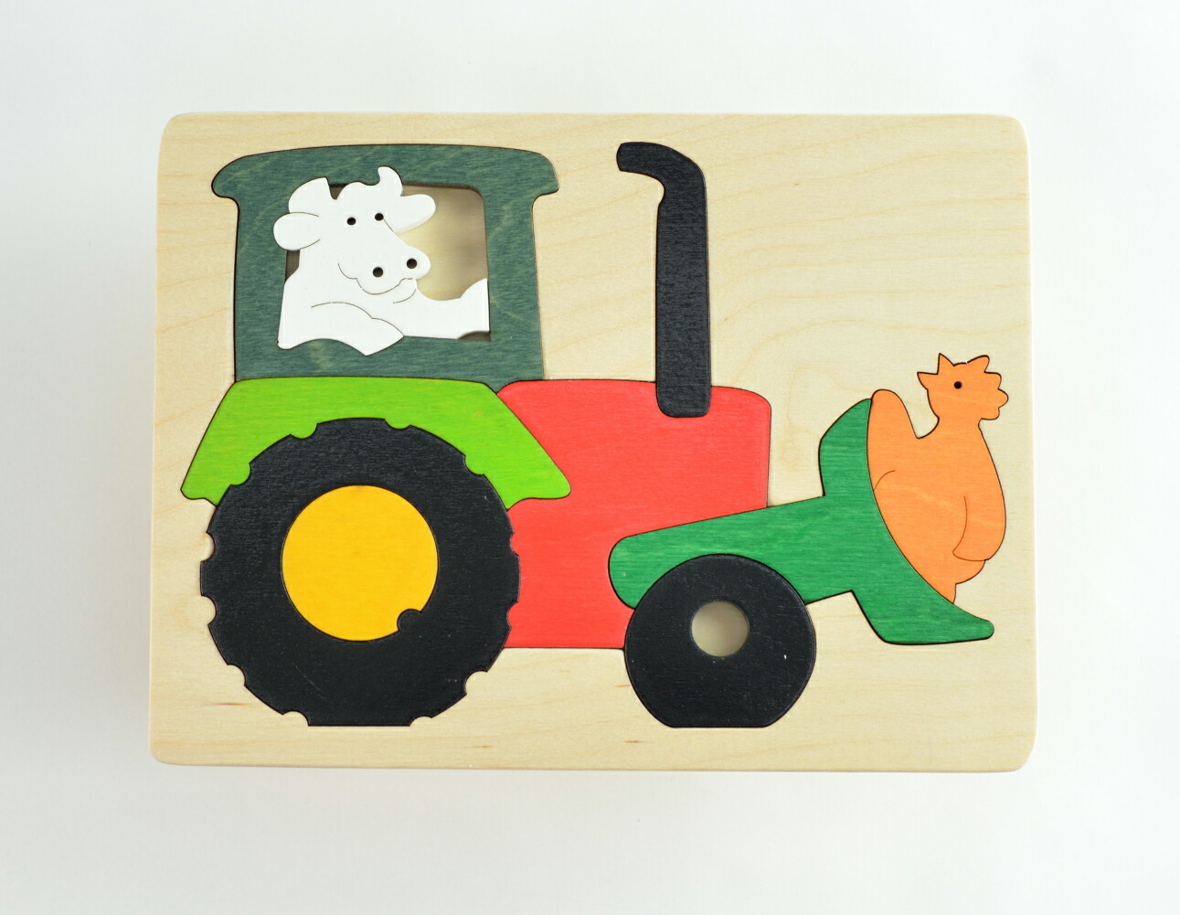 ジョージラック 二重パズル 木製農場パズル トラクターと動物 ジョージ