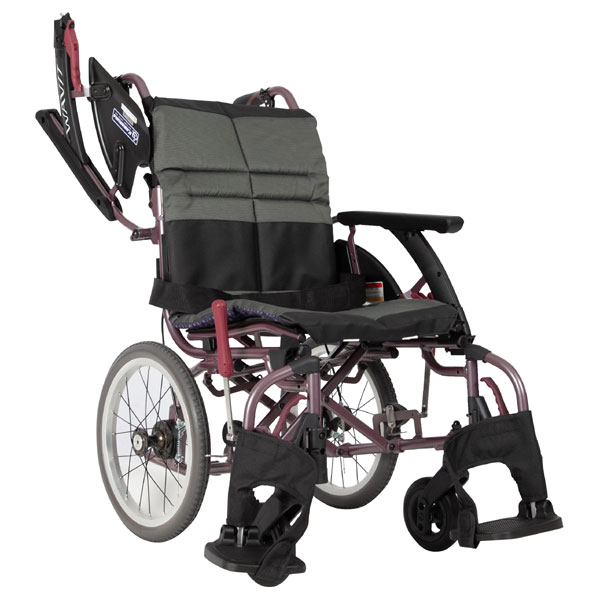  ミキ 自走式車椅子 軽量 コンパクト CRT-7  カルティマ Carutima ノーパンクタイヤ仕様 スリム 折り畳み可能 肘掛け跳ね上げ 脚部スイングアウト 耐荷重100kg 種類 アルミ MiKi