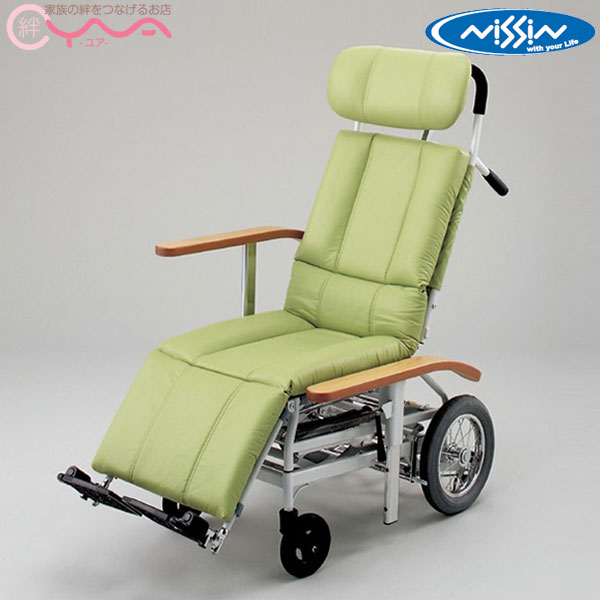 リクライニング車いす【日進医療器】スチール写真製車椅子 NHR-15 [御手伝い式車いす] [盛りだくさんリクライニング] [居敷き昇降]