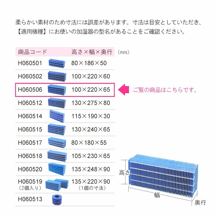 ダイニチ 加湿器用 5シーズン用 Dainichi H060506 ハイブリット式加湿器専用 フィルター交換 交換フィルター 交換用抗菌気化フィルター  別売り部品 抗菌気化フィルター 純正品 【一部予約販売中】 抗菌気化フィルター