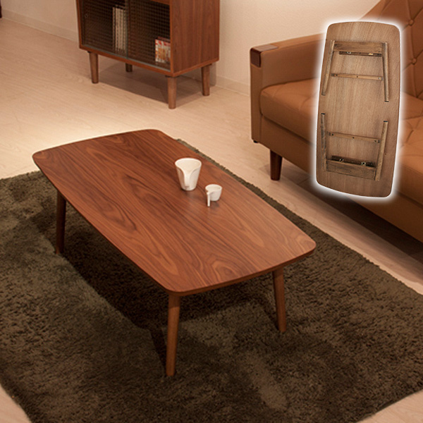 リビングテーブル（ウォールナット） リビングテーブル 幅105cm テーブル ウォールナット ホワイト