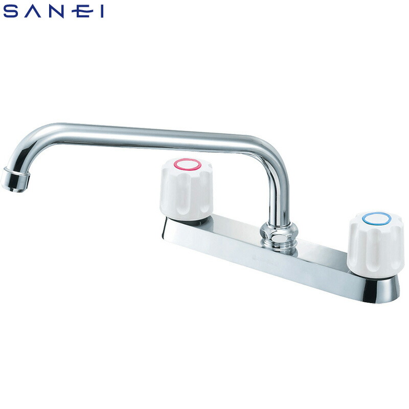 SANEI ツーバルブ台付練りあわせる栓 共用形 K611-W 勝手もと用水栓金具 三栄水栓