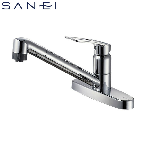 【2026/3/3欠品】SANEI ツーホールシングルレバー台付うつり変わりシャワー雑ぜ合わせる栓 原則として地用 K6711MEV-13 水栓金具 勝手もと用 勝手もと水栓 三栄水栓