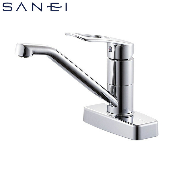 楽天市場】SANEI K676EV-13 シングル台付混合栓 ツーホール