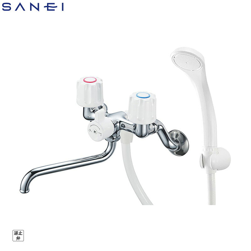 SANEI ツーバルブシャワー練り合わせる栓 共用形 シャワー二階建てバス水栓 壁付 SK11-W-13 風呂場 二階建てバス用水栓金具 三栄水栓