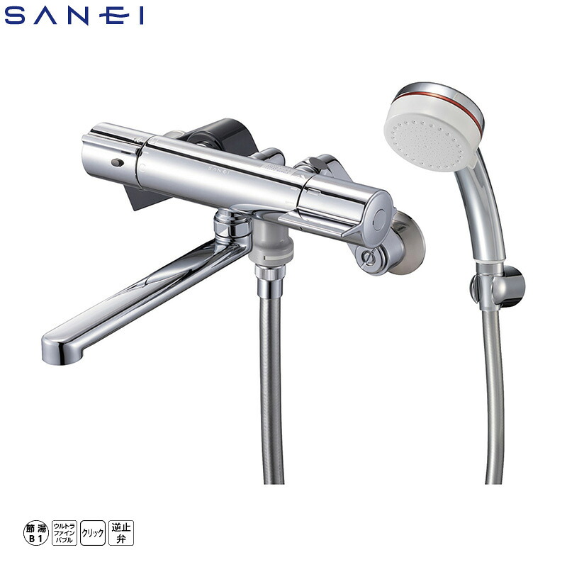 SANEI サーモシャワー混合栓 SK18C-M6L19 浴室 バス用水栓金具 ウルトラファインバブル発生装置付き ミストシャワー サーモスタット シャワーバス水栓 節湯B1 三栄水栓｜ユアサｅネットショップ