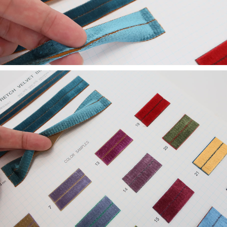 No.468318mm幅 ストレッチ ベルベットバインディングテープ お取り寄せ 木馬社製