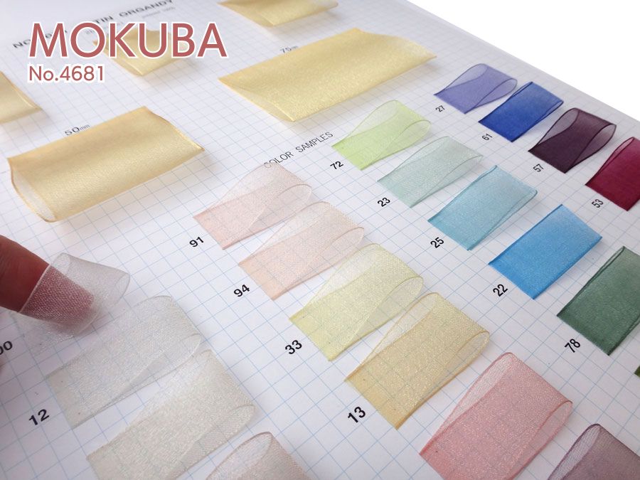 木馬 MOKUBA リボン 4色 8巻 ドット 水玉 サテンリボン ハンドメイド MOKUBA 水玉ドット プリントジョーゼットリボン [品番 4704