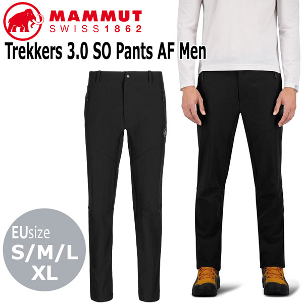 マムート トレッカー 3.0 ソフトシェルパンツ アジアン填まる メンズ 色合い：黒いこと MAMMUT Trekkers 3.0 SO Pants AF Men black