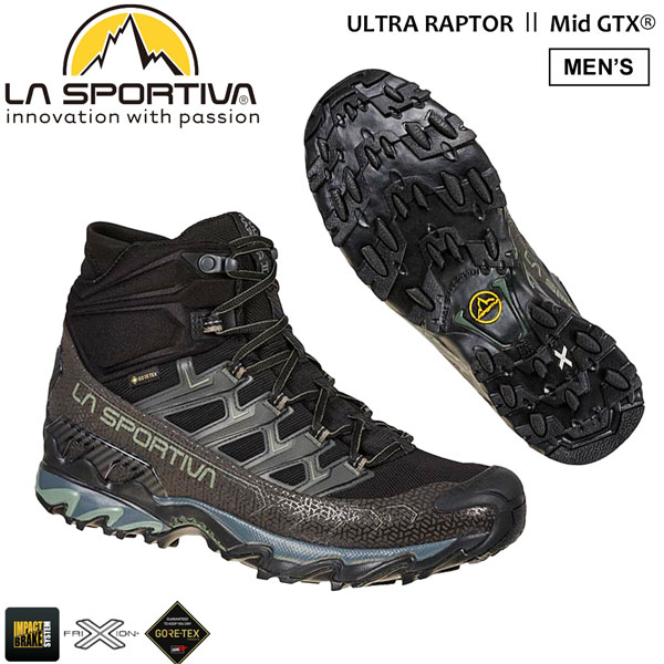 スポルティバ 天使の都市 SPORTIVA ウルトララプター2 MID WIDE GTX UltraRaptor2 Mid Wide GTX 黒いこと／粘土 トレッキングシューズ アウトドア