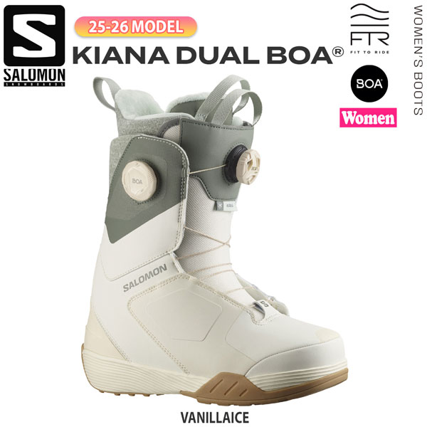 25-26 サロモン キアナデュアルボア SALOMON KIANA DUAL BOA スノーボード 靴 25-26-BT-SLM バニラアイス 22 22.5 23 23.5 24 24.5 25 25.5 26 28,268円