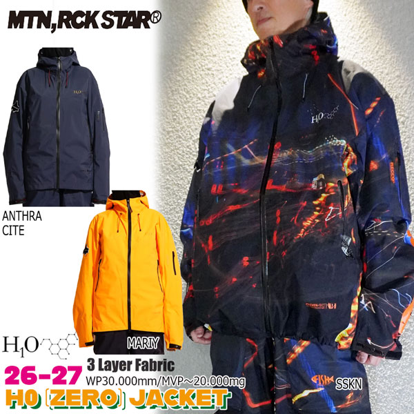 取っておく 26-27 MOUNTAIN ROCKSTAR H-0 ZERO JACKET マウンテンロックスター ハルマキゼロ 上衣 スノーボード御召しもの メンズ レディース 雨合羽30000粍 高透湿 ハイスペック 26-27-JK-MRS すすきの アンスラサイト マリイ S M L XL XXL
