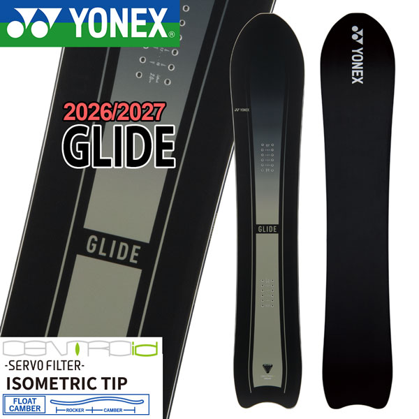 取っておく 26-27 YONEX GLIDE ヨネックス グライド スノーボード 板 黒色火薬 カービング フリーライド ディレクショナル フロートキャンバー メンズ 26-27-BO-YNX 157 161