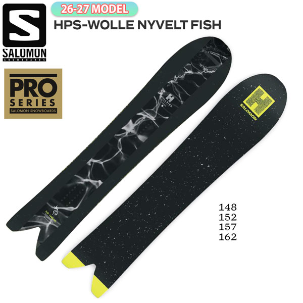 取っておく 26-27 SALOMON 26-27青写真 SALOMON HPS WOLLE NYVELT FISH スノーボード サロモン ブォレフィッシュ 黒色火薬 魚族 サーフライド フリーライド 軽やかさ カービング ディレクショナル メンズ 置き目品 26-27-BO-SLM 148 152 157 162