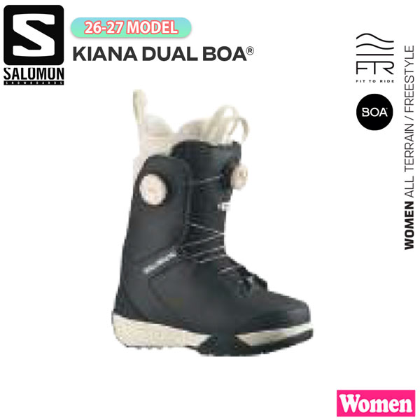 取って置く 26-27ひな形 SALOMON KIANA DUAL BOA スノーボード ブーツ レディース サロモン キアナデュアルボア フラッグシップ デュアルBOA オールラウンド 無償性幽客 やわらかめ 亭主もち用 定め事品 26-27-BT-SLM 22 22.5 23 23.5 24 24.5 25 25.5 26