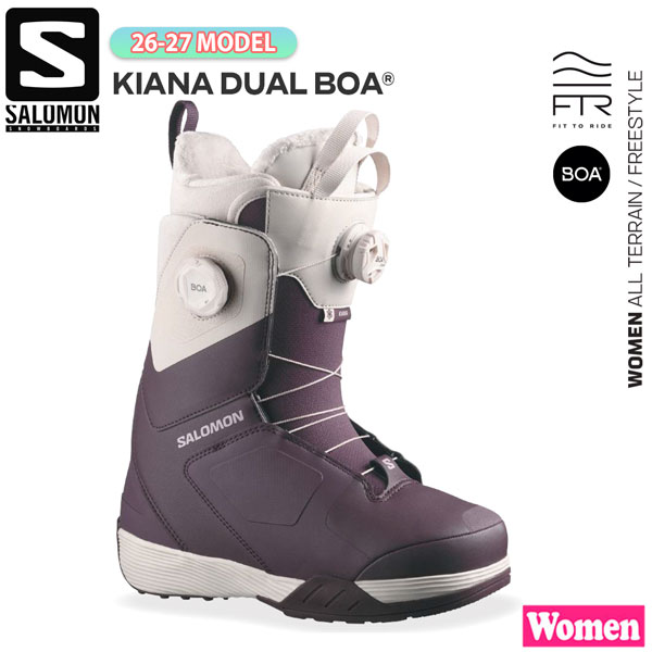 取って置く 26-27ひな形 SALOMON KIANA DUAL BOA スノーボード ブーツ レディース サロモン キアナデュアルボア フラッグシップ デュアルBOA オールラウンド 無償性幽客 やわらかめ 亭主もち用 定め事品 26-27-BT-SLM 22 22.5 23 23.5 24 24.5 25 25.5 26
