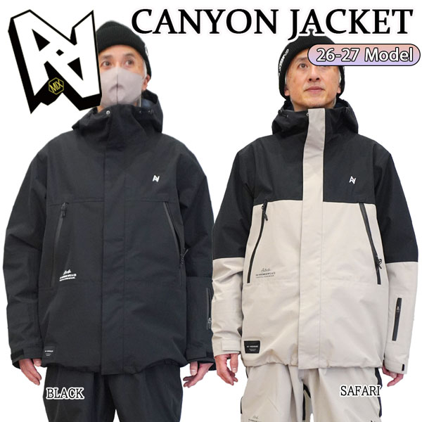 予約 26-27 AA HARDWEAR CANYON JACKET スノーボードウェア ジャケット ダブルエー キャニオンジャケット 防水 透湿 スノボウェア パーク グラトリ フリーラン 26-27-JK-AA ブラック サファリ XS S M L XL｜登山専門店 遊岳人