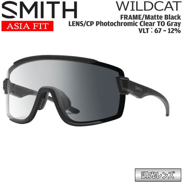 SMITH スミス WILDCAT ASIA FIT ワイルドキャット MATTE BLACK CP-PHOTOCHROMIC CLEAR TO GRAY \u0026 CLEAR クロマポップ調光水晶体 黒眼鏡 御釣り 山登り ゴルフ 銀輪 幽客 運転 ウインタースポーツ