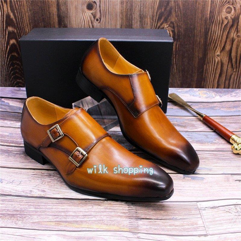 楽天市場】モンクストラップ クロコダイル型押し ダブルモンク