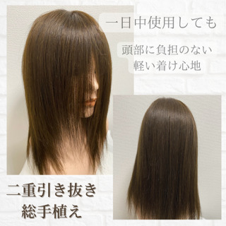 人毛100％ フルウィッグ 高品質 ロングヘアー 自然 かつら二重引き抜き