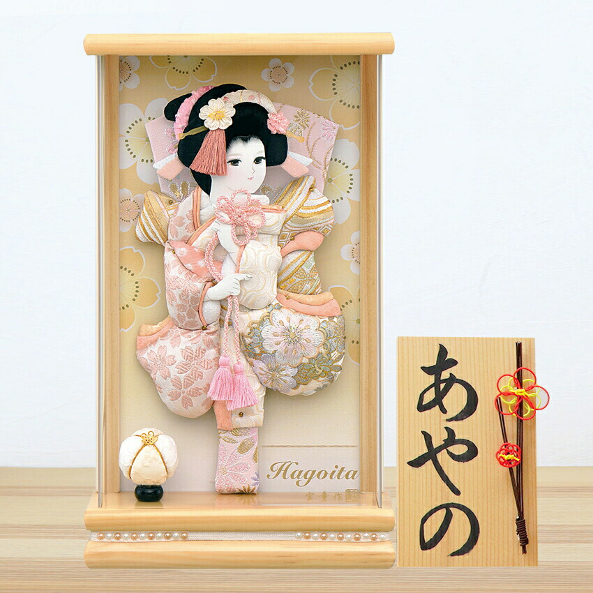 羽子板 コンパクト かわいい おしゃれ 初正月 アクリル ケース飾り 凛 無垢 オフホワイト 高さ35cm 手書き 名入れ 木札 無料特典付き 送料無料 羽子板飾り 羽子板ケース飾り 初節句 女の子 正月飾り 迎春飾り 迎春 お正月 .羽子板.