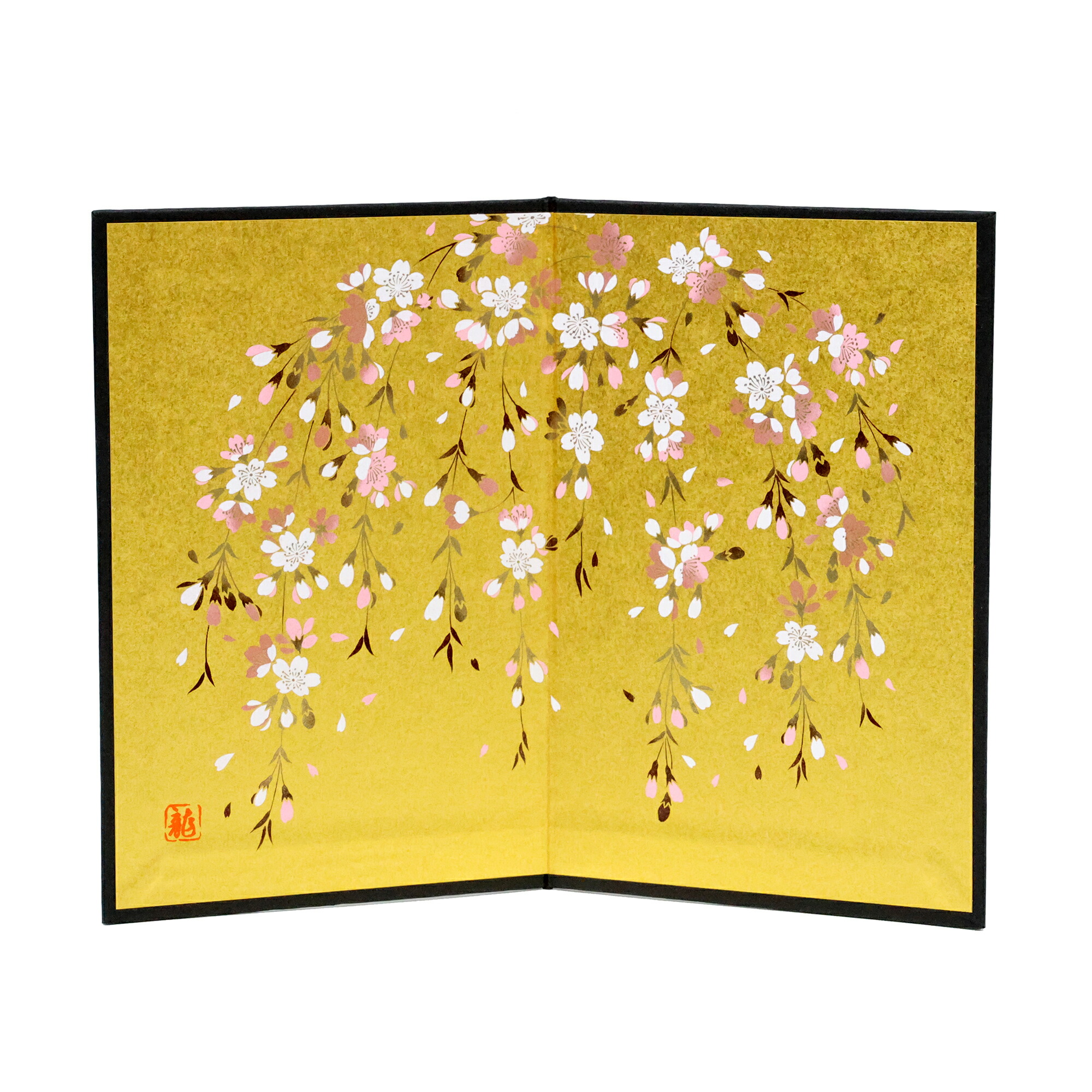 楽天市場】屏風 紙製 ミニ 高さ19cm×横幅28cm しだれ桜 メール便