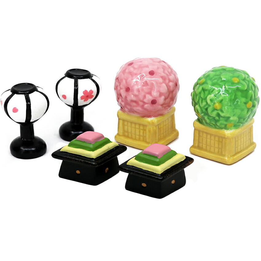 京風　雛人形　ひな祭り　ひな道具　小道具　13人小道具　道具　A-3 楽天市場】雛人形小道具 ひな道具 ミニ 菱餅 桜橘 高さ4cm 陶器製 道具