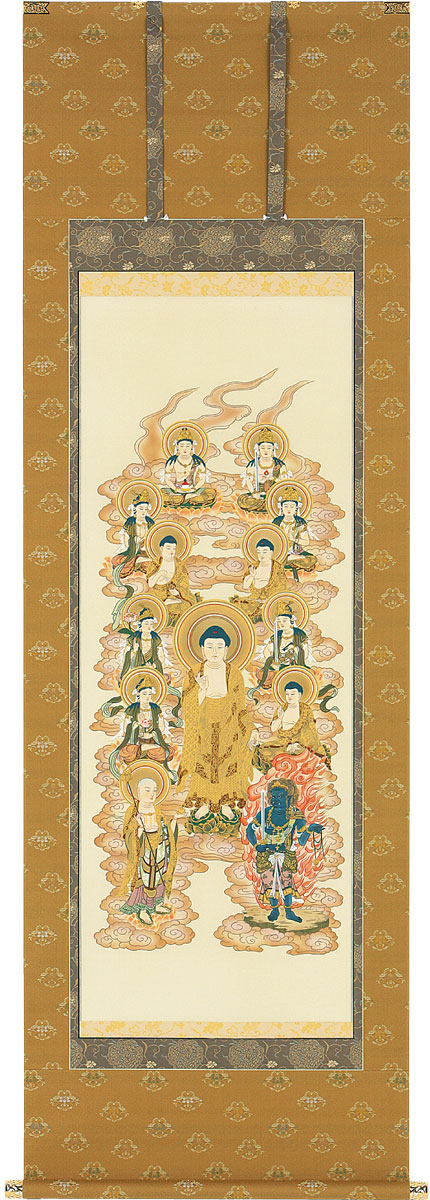掛軸 掛け軸 阿弥陀十三佛 高木瑞香 尺五立 約横63×縦188cm【送料無料】b1079 仏画 法事 法要 供養 仏事 仏間 初盆 追善供養 お盆 彼岸 お彼岸 命日 四十九日 初七日 三十三回忌