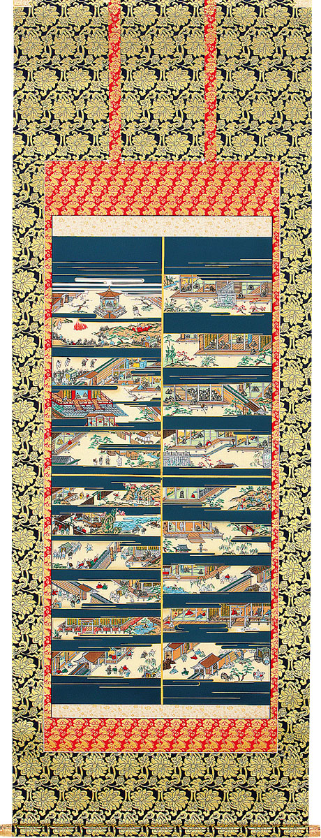 掛軸 掛け軸  親鸞比類のない人御絵伝  伊藤香川 尺八立 約横72×縦188糎【貨物輸送無料】b1094 浄土真宗 仏画 法事 法要 供養 仏事 仏間 初盆 追善供養 御盆 涅槃 お涅槃 命日