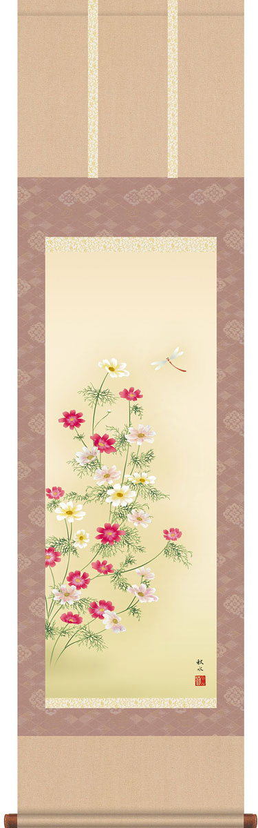 楽天市場】掛軸 掛け軸 秋用 四季花鳥 紅葉に小鳥 田村竹世 尺三立 約