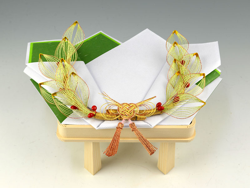 楽天市場】結納返し -関西式結納品-花セット（青・毛せん付・うるし黒