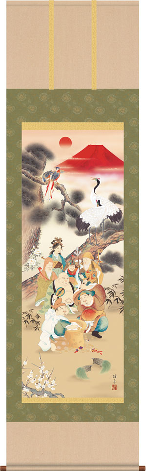 楽天市場】掛軸 掛け軸 恵比寿大黒白蛇図 瀬田功舟 干支の掛け軸