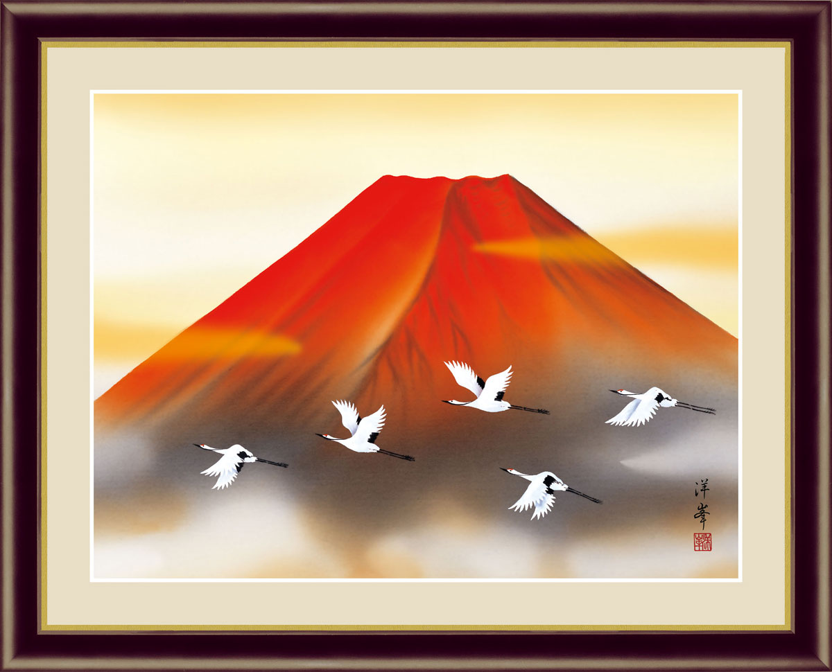 楽天市場】「美しき日本」（開運赤富士） 【富士山・桜】吉岡