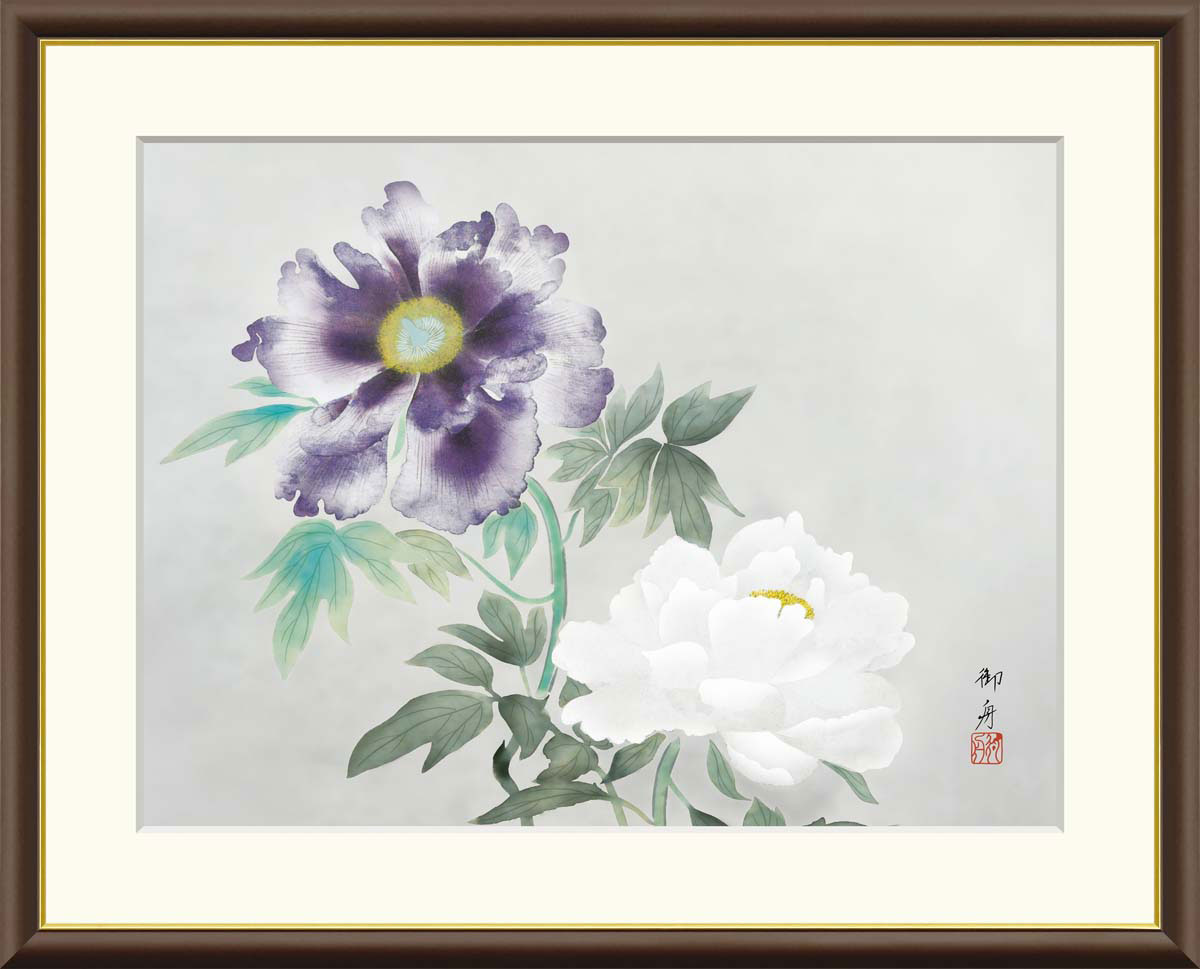 楽天市場】有名 画家 額入りアート 速水御舟 「牡丹双華」 J2-104 F8