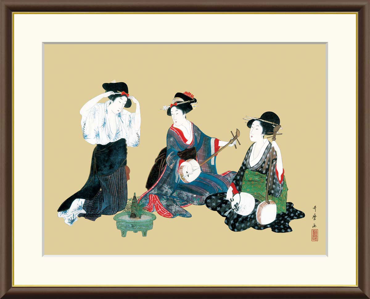 楽天市場】喜多川歌麿 寛政の三美人 【F8/F6/F4サイズ】（紐・フック付